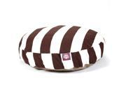 Chocolate Vertical Stripe Small Round Pet Bed