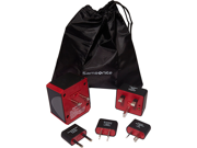 Samsonite Travel Accessories Converter Adapter Plug Kit w pouch