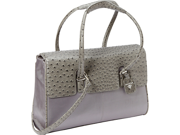Women In Business Francine Collection 15.6in. Gray Ostrich London Laptop Case
