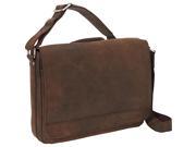 Vagabond Traveler 15in. Cowhide Leather Casual Messenger Bag with Top Lift Handle