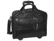 Classic Leather Rolling Case 15.6 16 7 10 x 7 x 13 Black