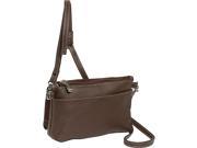 Piel Leather Shoulder Bag Wristlet Chocolate 2860 CHC