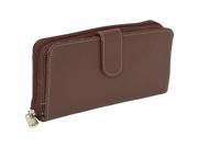 Piel Leather Ladies Multi Compartment Wallet Chocolate 2861 CHC