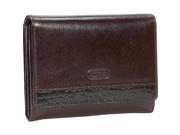Leatherbay Accordian Leather Wallet w Croc Accents