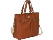 Clava Leather Pleated Buckle Tote