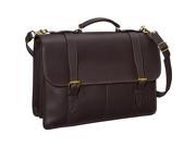 Jack Georges University Collection Oversized Laptop Brief w Buckle Closure Straps