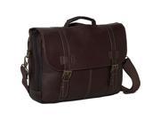 Kenneth Cole Reaction Show Business Colombian Leather Flapover Computer Case Brown