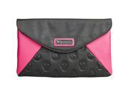 Loungefly Skull Emboss Colorblock Black Pink Clutch