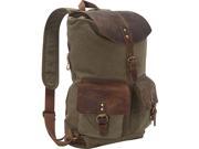 Vagabond Traveler Hiking Sport Cowhide Leather Cotton Canvas Backpack