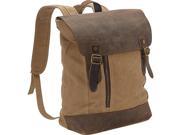 Vagabond Traveler Cowhide Leather Cotton Canvas Backpack