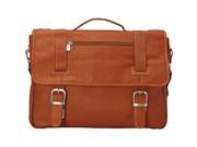 Piel Flap Over Soft Sided Briefcase