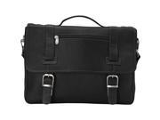 Piel Flap Over Soft Sided Briefcase