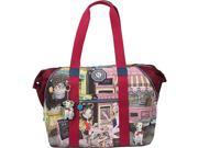 Nicole Lee WR Crinkle Nylon Print Expandable Overnighter Shoulder Bag