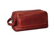 Mancini Leather Goods Colombian Leather Double Compartment Toiletry Kit