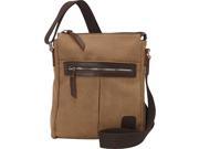 Laurex Canvas Tourist Slim Messenger Bag with Leather Accent
