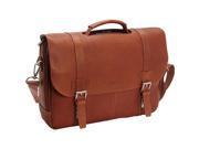 Kenneth Cole Reaction Show Business Colombian Leather Flapover Computer Case Cognac