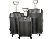 Travelers Club Jet Set Hardside 3 PC Expandable Spinner Luggage Set Black