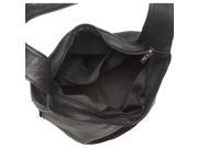 Royce Leather Vaquetta Hobo Bag with Side Zip Pocket Black VLHBSZP BLK