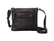 R R Collections Soft Drum Dyed Leather 3 Zip Crossbody