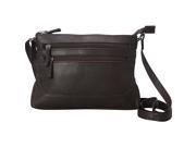 R R Collections Soft Drum Dyed Leather 3 Zip Crossbody with Bottom Gusset