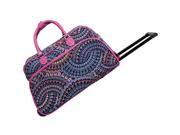 World Traveler Spiral Flower 21in. Rolling Duffel Bag