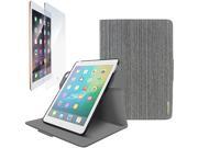 rooCASE Orb 360 Folio Shell Case Tempered Glass Screen Protector Bundle for iPad Air 2 1