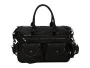 OiOi Black Washed Nylon Patent Carry All