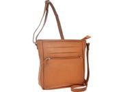 R R Collections Leather Top Zip Pocket Crossbody