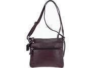 R R Collections Leather 3 Zip Crossbody