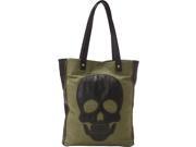 Loungefly Twill Tote W Black Skull Applique