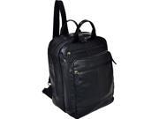 R R Collections Genuine Leather Top Zip Back Pack With Laptop Sleeve Padded Meshback