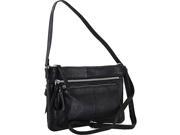R R Collections Genuine Leather Crossbody Bag With Front Two Zip Pockets
