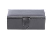 Royce Leather Suede Lined Travel Cufflink Storage Box in Saffiano Genuine Leather Fits 2 Pairs