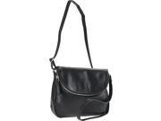 R R Collections Genuine Leather Flap With Metal Zipper Pocket Crossbody Bag
