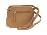 R R Collections Genuine Leather Double Zipper Crossbody