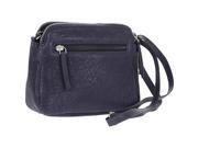 R R Collections Genuine Leather Double Zipper Crossbody