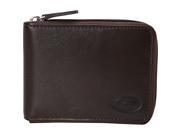Mancini Leather Goods Mens RFID Secure Zippered Wallet With Removable Passcase