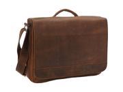 Vagabond Traveler 15in. Cowhide Leather Casual Messenger Bag with Top Lift Handle