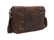 Vagabond Traveler Full Grain Leather Asymmetrical Messenger Bag