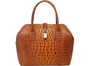 Vicenzo Leather Diane Croc Embossed Top Handle Leather Tote