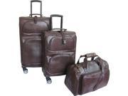 AmeriLeather Traveler Croco Print Leather 3pc Spinner Luggage