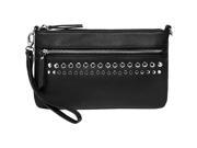 Vicenzo Leather Stacey Distressed Leather Crossbody Clutch