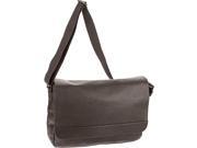 R R Collections Leather Front Flap Laptop Messenger Bag