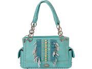 Montana West Two Toned Satchel with Indian Beads
