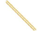 7 Inch 14k 3.75mm Concave Anchor Chain Bracelet in 14 kt Yellow Gold