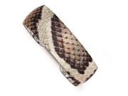 Sterling Silver Overlay Design Brown Snake Domed Cuff Bracelet Bangle