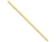 8 Inch 14k 4.6mm Beveled Curb Chain Bracelet in 14 kt Yellow Gold