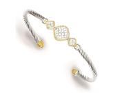 Sterling Silver Cubic Zirconia Rope Design Bangle