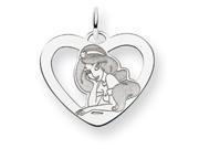 Disney Jasmine Heart Charm in Sterling Silver