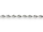 10 Inch 14k White Gold 1.5mm bright cut Rope Anklet